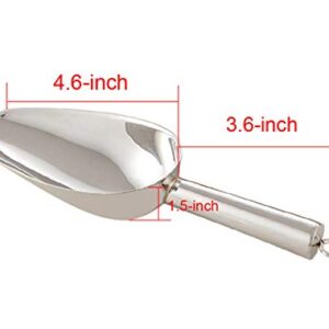 TeamFar Stainless Steel Ice Scoop, Small Metal Food Candy Scoop for Kitchen Bar Party Wedding - 6 Ounces