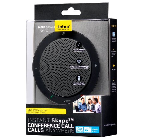 Jabra Speak 410 Corded Speakerphone for Softphones – Easy Setup, Portable USB Speaker for Holding Meetings Anywhere with Outstanding Sound Quality