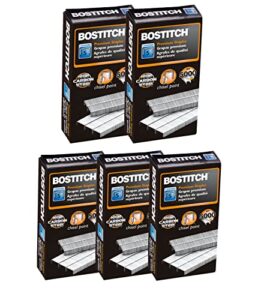 bostitch office standard staples, 1/4″ length,full strip staples, 5000 per box, 5-pack