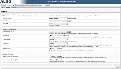 Algo 8180G2 IP Paging and SIP Loud Ringer Audio Alerter (8180 G2)
