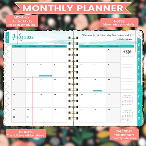 Planner 2023-2024 - 2023-2024 Weekly Monthly Planner, July 2023-June 2024, 6.4'' x 8.5'' Academic Planner 2023-2024 with Thick Paper, Pocket, Tabs