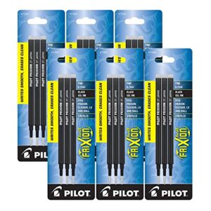 pilot gel ink refills for frixion erasable gel pen, fine point, black ink – pack of 18 (77330)