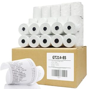 (50) gorilla supply 2 1/4 x 85 thermal paper receipt rolls clover mini verifone vx510 vx570 fd50 t4220, 2.25 x 85 ft, pos/cash register paper, bpa free, 50 rolls