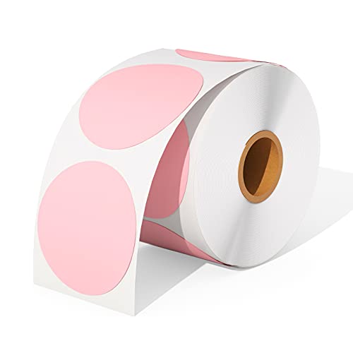 MUNBYN 2 Inch Pink Circle Thermal Sticker Labels, Shipping Scale, Pink Shipping Label Printer