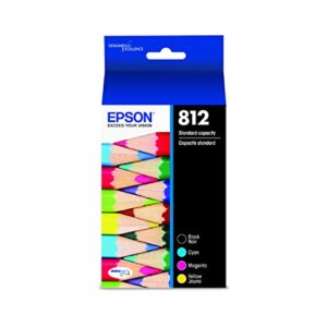 epson t812 durabrite ultra -ink standard capacity black & color -cartridge combo pack (t812120-bcs) for select epson workforce pro printers
