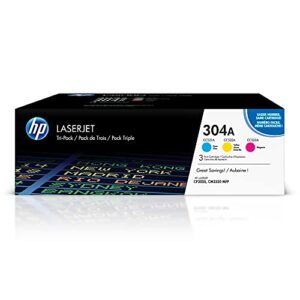 hp 304a cyan, magenta, yellow toner cartridges (3-pack) | works with hp color laserjet cm2320 mfp, hp color laserjet cp2025 series | cf340a