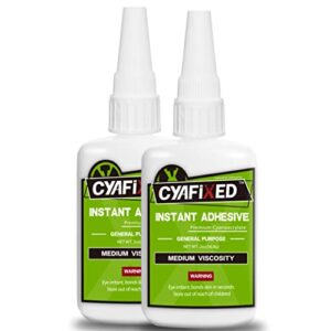 Strong Cyanoacrylate (CA) Super Glue by CYAFIXED - 4 Oz Value Pack -"All Purpose" Medium Viscosity Adhesive, Instant Bonding Glue for General Home Repair, Ceramics, Wood, Glass, Plastics and More