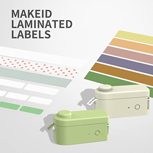 MakeID White Label Maker Tape Adapted Label Print Paper Refills Standard Laminated Office Labeling Tape Replacement 0.63'' x 13' (16mm x 4m) Work with Label Maker Model L1 Q1 E1