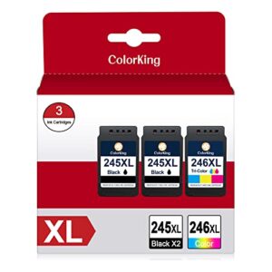colorking compatible ink cartridge replacement for canon 245xl 246xl pg-245xl cl-246xl 243xl 244xl for pixma mx492 mx490 mg2522 mg2922 mg2520 mg2420 tr4520 mg2920 ts3300 ts3122 ts3100 printer (3 pack)