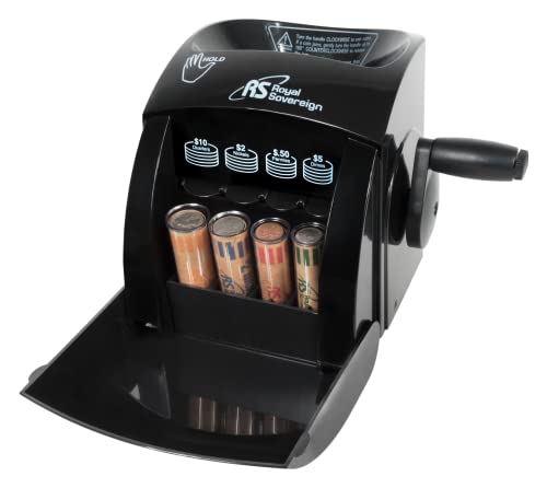 Royal Sovereign 1 Row ECO-Friendly Manual Hand Crank Coin Counter/Sorter (QS-2N), Single,Black