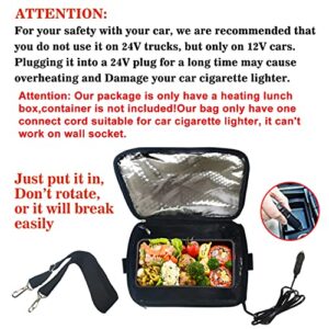 Portable Oven 12V Personal Food Warmer,Car Heating Lunch Box,Electric Slow Cooker For Meals Reheating & Raw Food Cooking for Road Trip/Office Work/Picnic/Camping/Family gathering(12V) (Black)