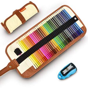 colored pencils set for adult and kids – covacure premier color pencil set with 36 colouring pencils sharpener and canvas pencil bag for kids and adult coloring book. ideal for christmas gifts