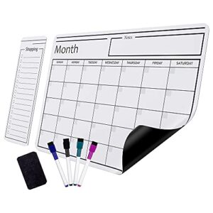 amazon basics magnetic dry erase whiteboard calendar, 12″ x 17″, includes 4 markers and eraser