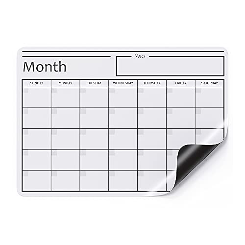 Amazon Basics Magnetic Dry Erase Whiteboard Calendar, 12" x 17", Includes 4 markers and eraser