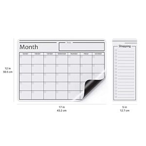 Amazon Basics Magnetic Dry Erase Whiteboard Calendar, 12" x 17", Includes 4 markers and eraser