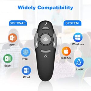 Presentation Clicker Wireless Presenter Remote, PowerPoint Clickers with Laser Pointer, RF 2.4GHz USB Wireless Presenter Clicker for PowerPoint Presentations for Mac/Laptop/Computer