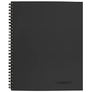 cambridge 06132 side bound guided business notebook, linen, meeting notes, 11 x 8 1/4, 80 sheets, black