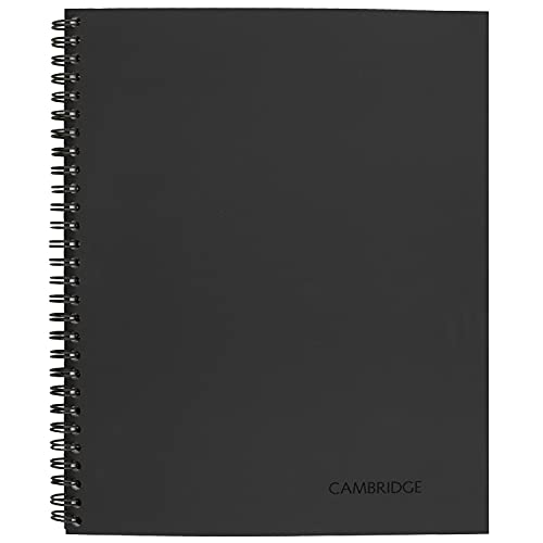 Cambridge 06132 Side Bound Guided Business Notebook, Linen, Meeting Notes, 11 x 8 1/4, 80 Sheets, Black