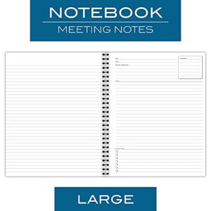 Cambridge 06132 Side Bound Guided Business Notebook, Linen, Meeting Notes, 11 x 8 1/4, 80 Sheets, Black