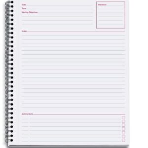 Cambridge 06132 Side Bound Guided Business Notebook, Linen, Meeting Notes, 11 x 8 1/4, 80 Sheets, Black