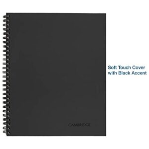 Cambridge 06132 Side Bound Guided Business Notebook, Linen, Meeting Notes, 11 x 8 1/4, 80 Sheets, Black