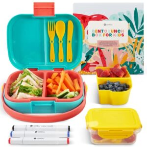 ombu bento box, bento lunch box for kids – lunch box kids, bento box for kids lunch box, kids bento lunch box, kids bento box, toddler lunch box for kids, bento box kids – 6 easy switch compartments