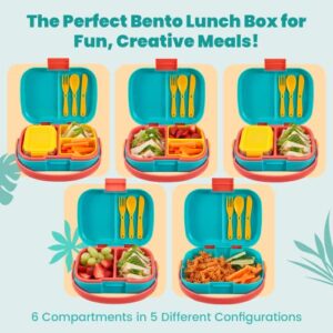 OMBU Bento Box, Bento Lunch Box For Kids - Lunch Box Kids, Bento Box For Kids Lunch Box, Kids Bento Lunch Box, Kids Bento Box, Toddler Lunch Box For Kids, Bento Box Kids - 6 Easy Switch Compartments