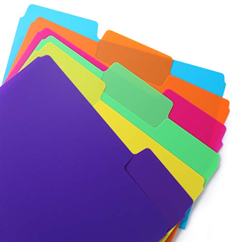 Mr. Pen- Poly File Folders, 1/3 Cut Tab, 6 Pack, Assorted Colors, Letter Size, Colored File Folders, Letter File Folders, Color Folders, Office File Folders, Office Supplies File Folders