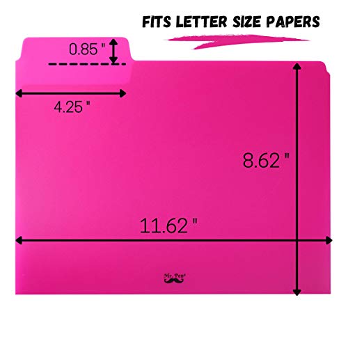 Mr. Pen- Poly File Folders, 1/3 Cut Tab, 6 Pack, Assorted Colors, Letter Size, Colored File Folders, Letter File Folders, Color Folders, Office File Folders, Office Supplies File Folders