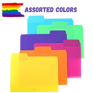 Mr. Pen- Poly File Folders, 1/3 Cut Tab, 6 Pack, Assorted Colors, Letter Size, Colored File Folders, Letter File Folders, Color Folders, Office File Folders, Office Supplies File Folders