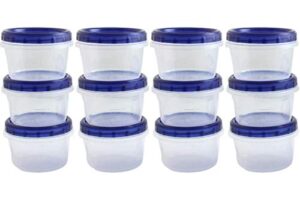 twist top food deli containers screw and seal lid 16 oz stackable reusable plastic storage container 12 pack.
