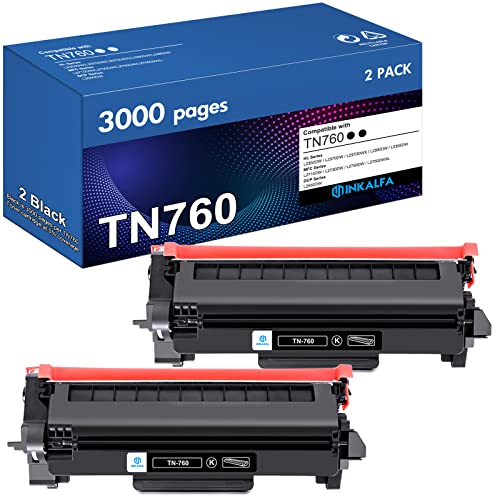 inkalfa TN730 TN760 Toner Cartridge Compatible Replacement for Brother TN760 TN-760 TN 760 TN-730 for HL-L2395DW MFC-L2710DW HL-L2350DW MFC-L2750DW DCP-L2550DW Printer (2 Pack, Toner TN-730/TN-760)