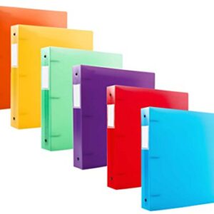 Filexec 50003-6492 6492, 1" Frosted Ring Binder, Set of 6, 6 Assorted Colors, Blueberry, Strawberry, Grape, Lime, Lemon, Tangerine