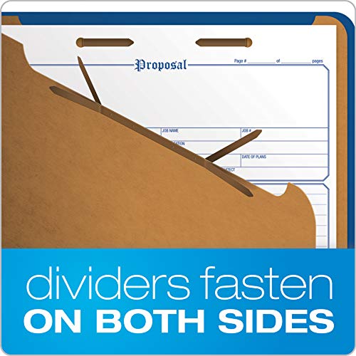 Pendaflex® Classification Folders, 2 Dividers, 2" Fasteners, Letter, Dark Blue, 10/Box (24132P)