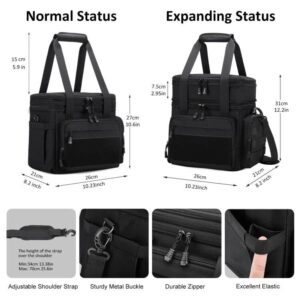 Gafetrey Tactical Lunch Box for Men, Insulated Lunch Bag Adult, Thermal Lunchbox Leakproof Waterproof Cooler Bag, Dual Compartment Lunch tote, Large Lunch Pail for Work Office Camping Travel(Black)