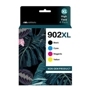 902xl ink cartridge compatible replacement for hp 902 xl high yield work with officejet pro 6978 6968 6970 6960 6962 6958 6954 6950 6951 printers (black, cyan, magenta, yellow, 4 combo pack)