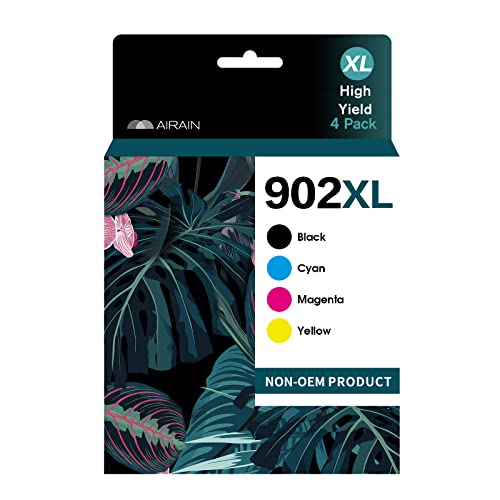 902XL Ink Cartridge Compatible Replacement for HP 902 XL High Yield Work with Officejet Pro 6978 6968 6970 6960 6962 6958 6954 6950 6951 Printers (Black, Cyan, Magenta, Yellow, 4 Combo Pack)