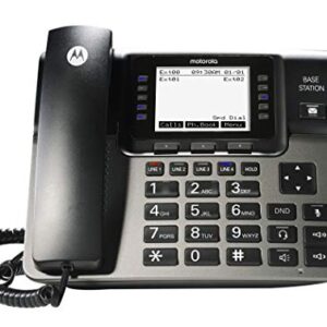 Motorola ML1002H DECT 6.0 Expandable 1 to 4 Lines Business Phone System with Voicemail, Digital Receptionist and Music on Hold, Black, 2 Handsets