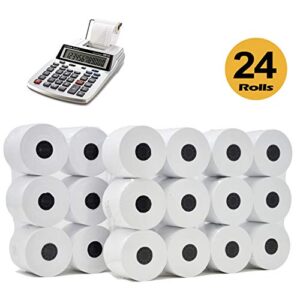 (24 Rolls) 2 1/4 x 150 ft White Adding Machine Tape Paper Rolls Premium One Ply Register Adding Machine/Calculator Paper Rolls Printing Calculator 10 Key