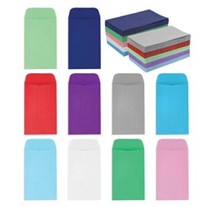 coin and small parts envelopes 2.25″x 3.5″ with gummed flap 10 assorted colors pack of 100 envelopes for home and office use