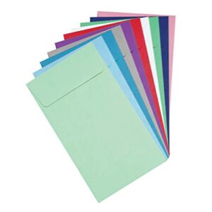 Coin and Small Parts Envelopes 2.25"x 3.5" with Gummed Flap 10 assorted colors Pack of 100 Envelopes for Home and Office Use