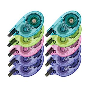 Tombow 68723 Mono Retro Correction Tape Assorted Colors, 10-Pack