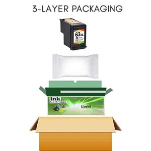 Limeink 1 Black Remanufactured Ink Cartridge 63XL 63 XL High Yield for HP Envy 4512 4520 Deskjet 3632 2130 2132 1110 1111 3636 3637 1112 3630 3634 OfficeJet 3830 3833 4650 4652 4655 5255 5258 Printer