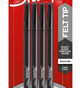 SHARPIE Wraps Pen, Fine Point, 4-Pack, Black (1924213)