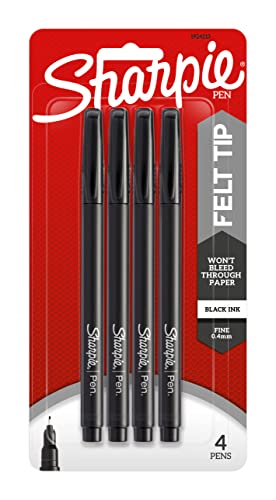 SHARPIE Wraps Pen, Fine Point, 4-Pack, Black (1924213)