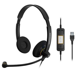 sennheiser consumer audio sc 60 usb ml (504547) – double-sided business headset | for skype for business | with hd sound, noise-cancelling microphone, & usb connector (black)