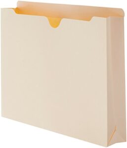 amazon basics file folders jacket, reinforced straight-cut tab, 2 inch expansion, letter size, manila, 50-pack – amz601