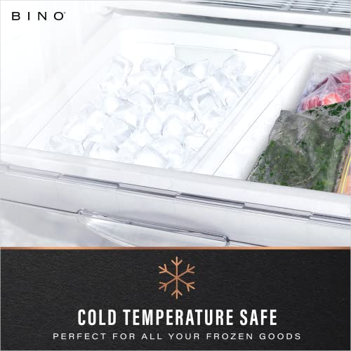 BINO | Plastic Storage Bins, Medium - 2 Pack | THE LUCID COLLECTION | Multi-Use Organizer Bins | Built-In Handles | BPA-Free | Clear Storage Containers | Fridge Organizer | Pantry & Home Organization