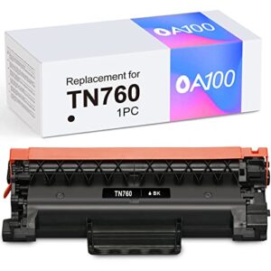 oa100 compatible toner cartridge replacement for brother tn760 tn730 tn 760 for mfc-l2710dw mfc-l2750dw hl-l2370dw hl-l2395dw hl-l2350dw dcp-l2550dw (1 black)