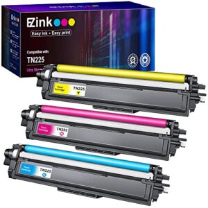 e-z ink (tm) compatible toner cartridge replacement for brother tn221 tn225 to use with mfc-9130cw hl-3170cdw hl-3140cw hl-3180cdw mfc-9330cdw (1 cyan, 1 magenta, 1 yellow, 3 pack)